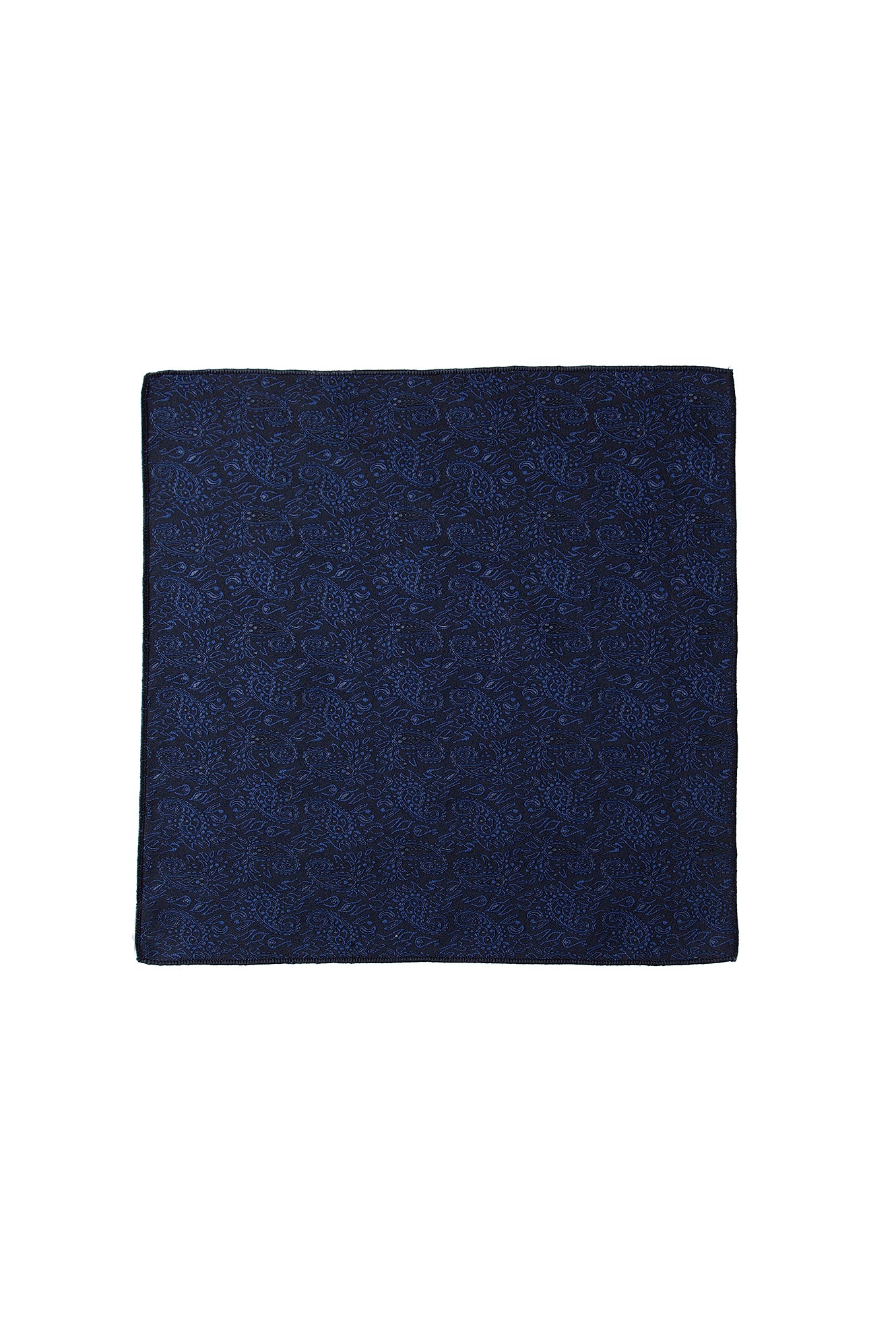 Lacivert 2'li İpek Karışımlı Desenli Kravat & Mendil Seti