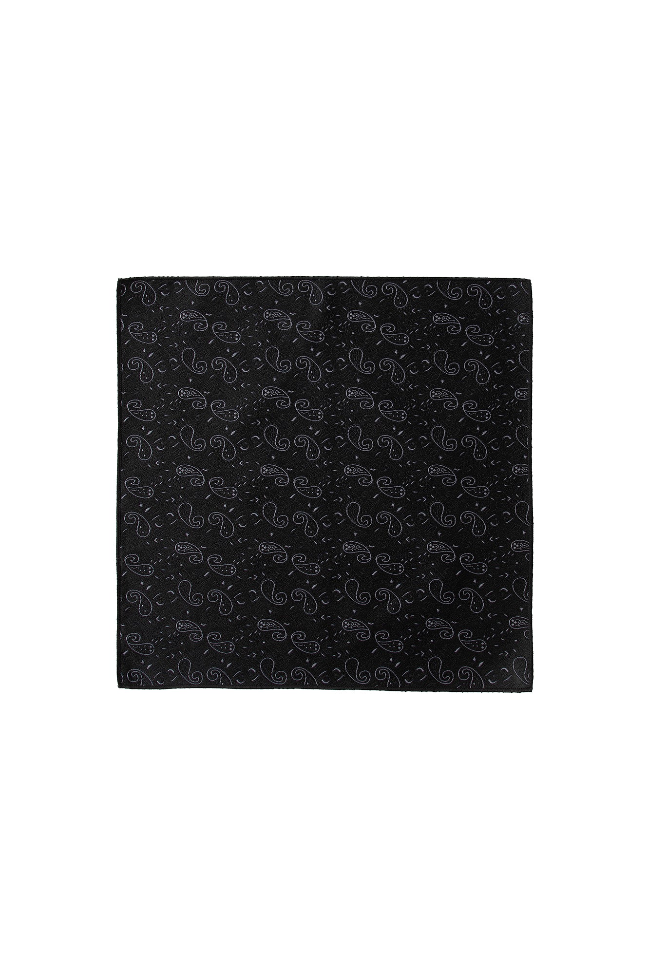 Siyah 2'li İpek Karışımlı Desenli Kravat & Mendil Seti