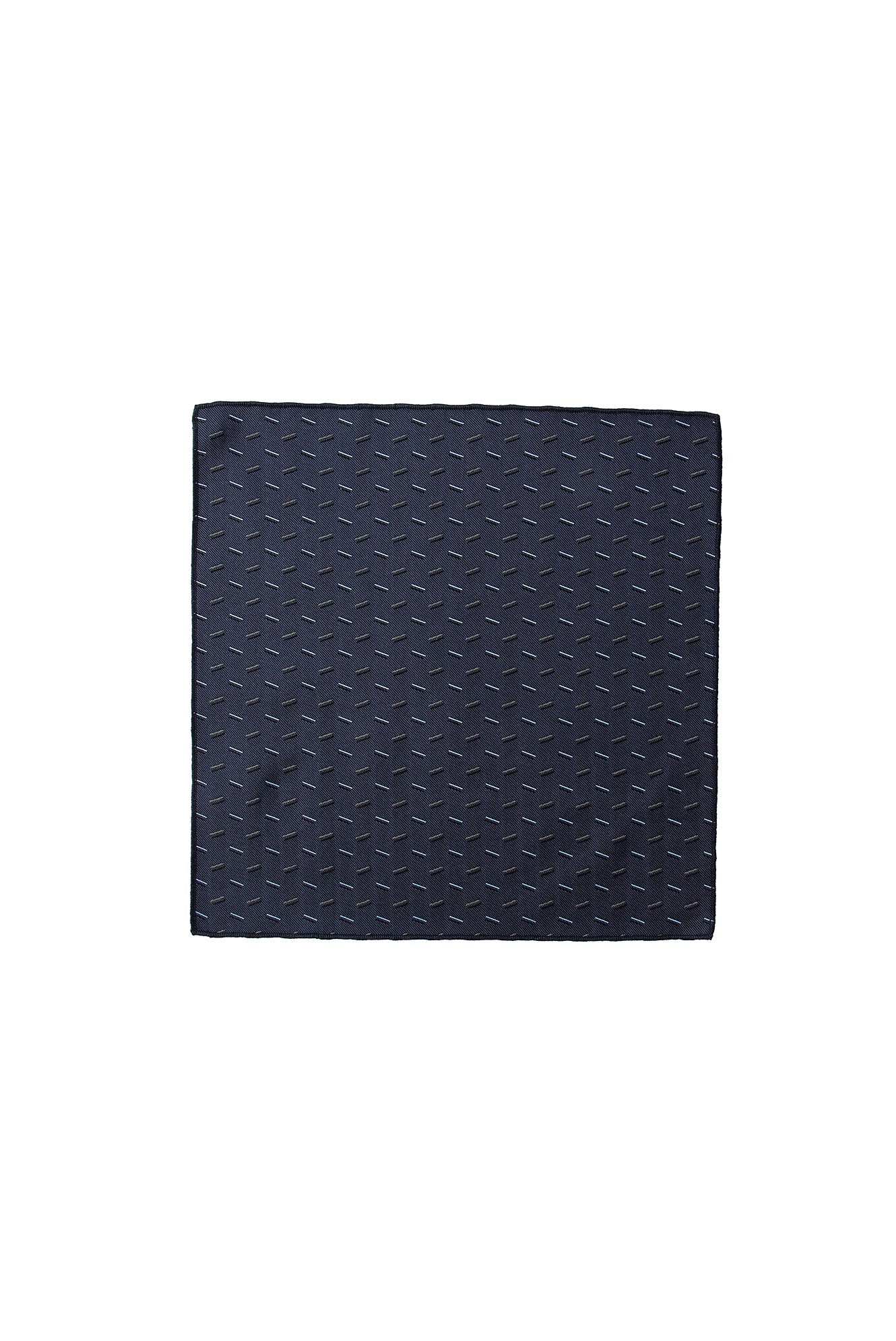 Lacivert 2'li İpek Karışımlı Desenli Kravat & Mendil Seti