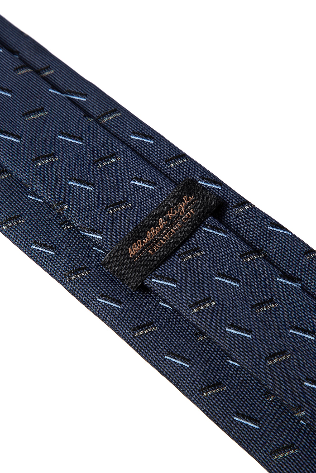 Lacivert 2'li İpek Karışımlı Desenli Kravat & Mendil Seti