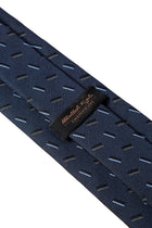 Lacivert 2'li İpek Karışımlı Desenli Kravat & Mendil Seti