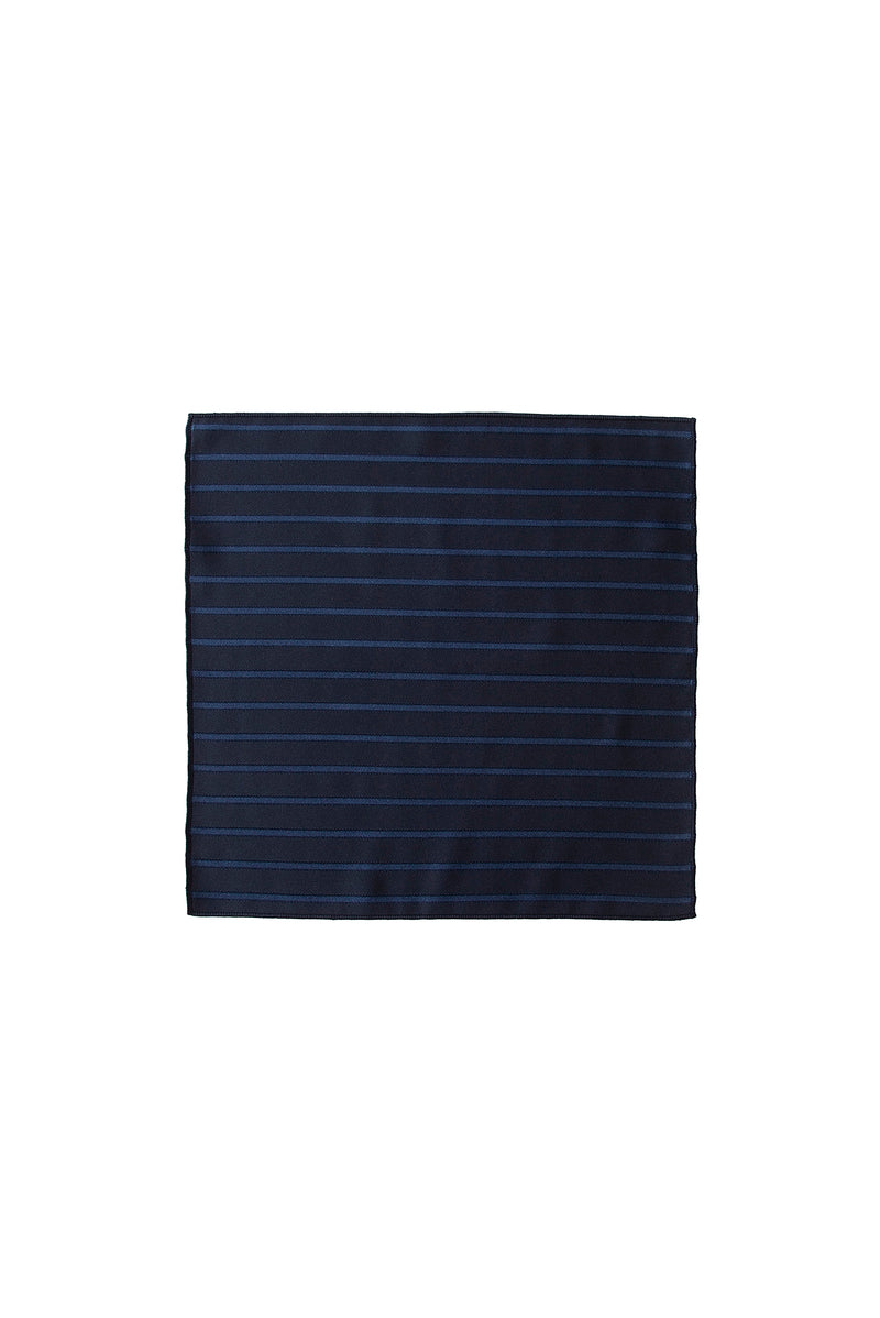 Lacivert 2'li İpek Karışımlı Desenli Kravat & Mendil Seti