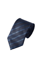 Lacivert 2'li İpek Karışımlı Desenli Kravat & Mendil Seti