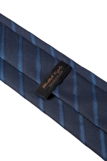 Lacivert 2'li İpek Karışımlı Desenli Kravat & Mendil Seti