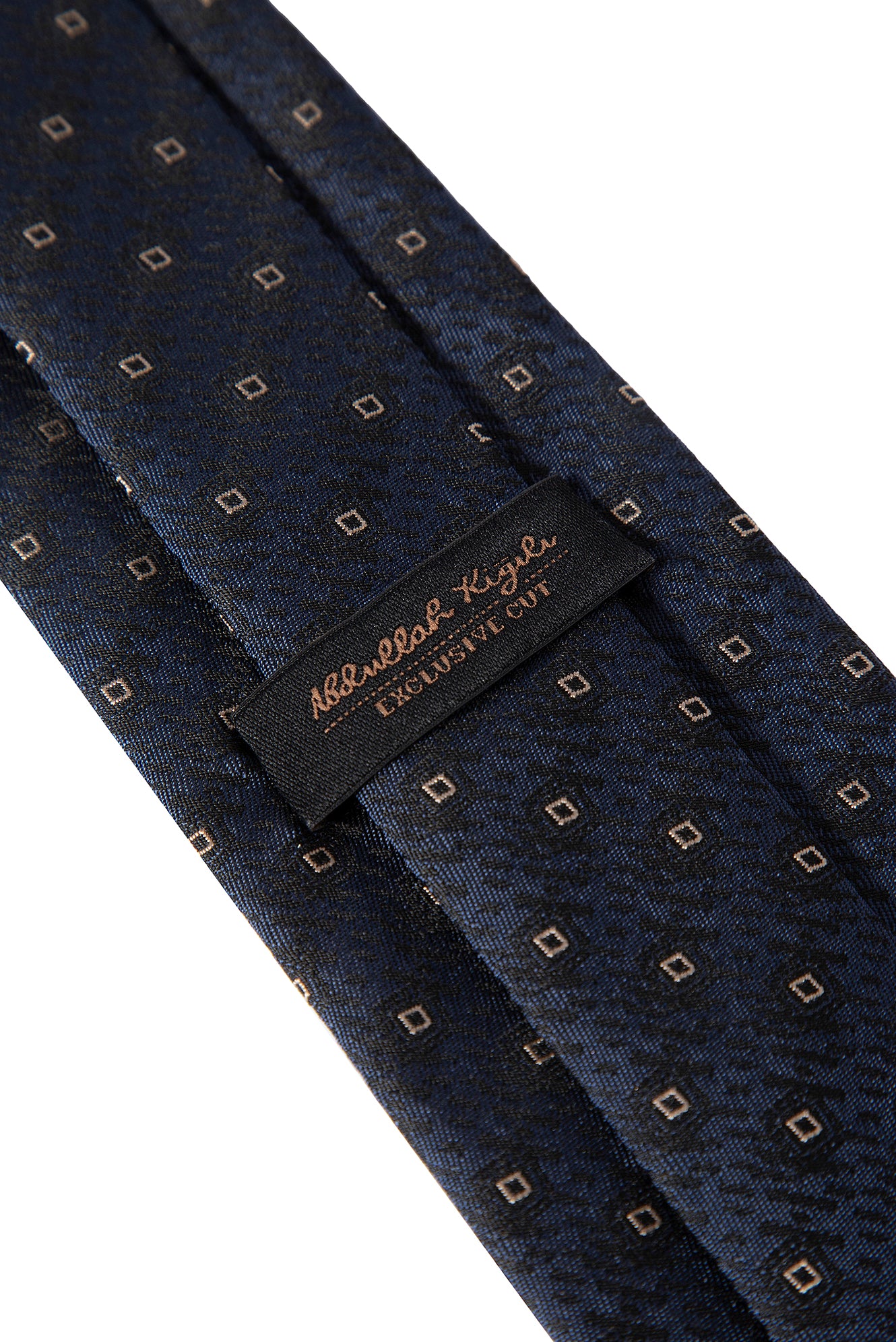 Lacivert 2'li İpek Karışımlı Desenli Kravat & Mendil Seti