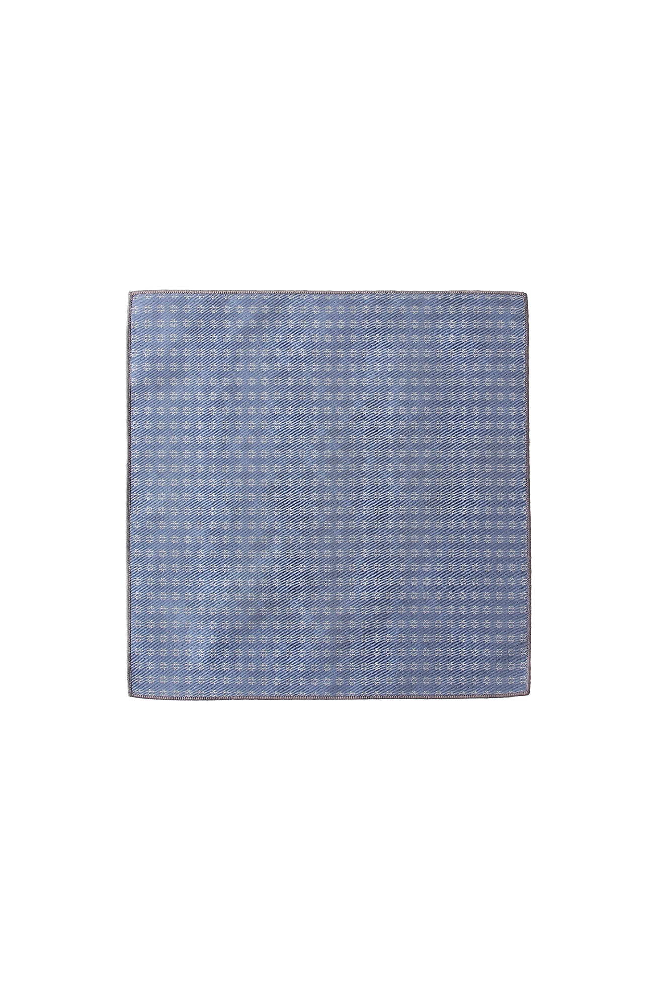 Açık Mavi 2'li İpek Karışımlı Desenli Kravat & Mendil Seti