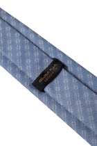 Açık Mavi 2'li İpek Karışımlı Desenli Kravat & Mendil Seti