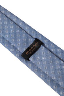 Açık Mavi 2'li İpek Karışımlı Desenli Kravat & Mendil Seti