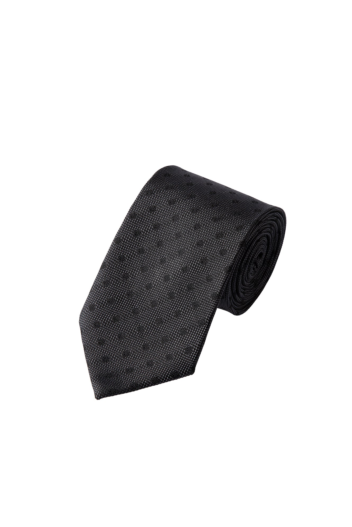 Orta Antrasit 2'li İpek Karışımlı Kravat & Mendil Seti