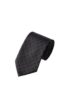 Orta Antrasit 2'li İpek Karışımlı Kravat & Mendil Seti