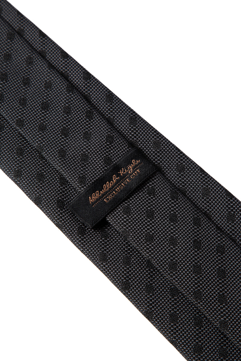 Orta Antrasit 2'li İpek Karışımlı Kravat & Mendil Seti