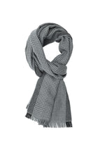 Açık Gri İtalyan Yün Çizgili Atkı (35*180)