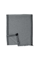 Açık Gri İtalyan Yün Çizgili Atkı (35*180)