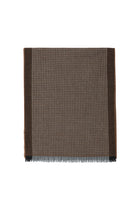 Orta Kahve İtalyan Yün Çizgili Atkı (35*180)