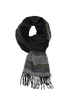 Orta Gri İtalyan Yünlü Çizgili Atkı (37*180)