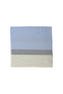 Açık Mavi İtalyan Kaşmir Çizgili Atkı (47X180 CM)