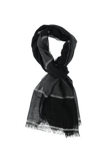 Siyah İtalyan Kaşmir Çizgili Atkı ( 70X190 CM)