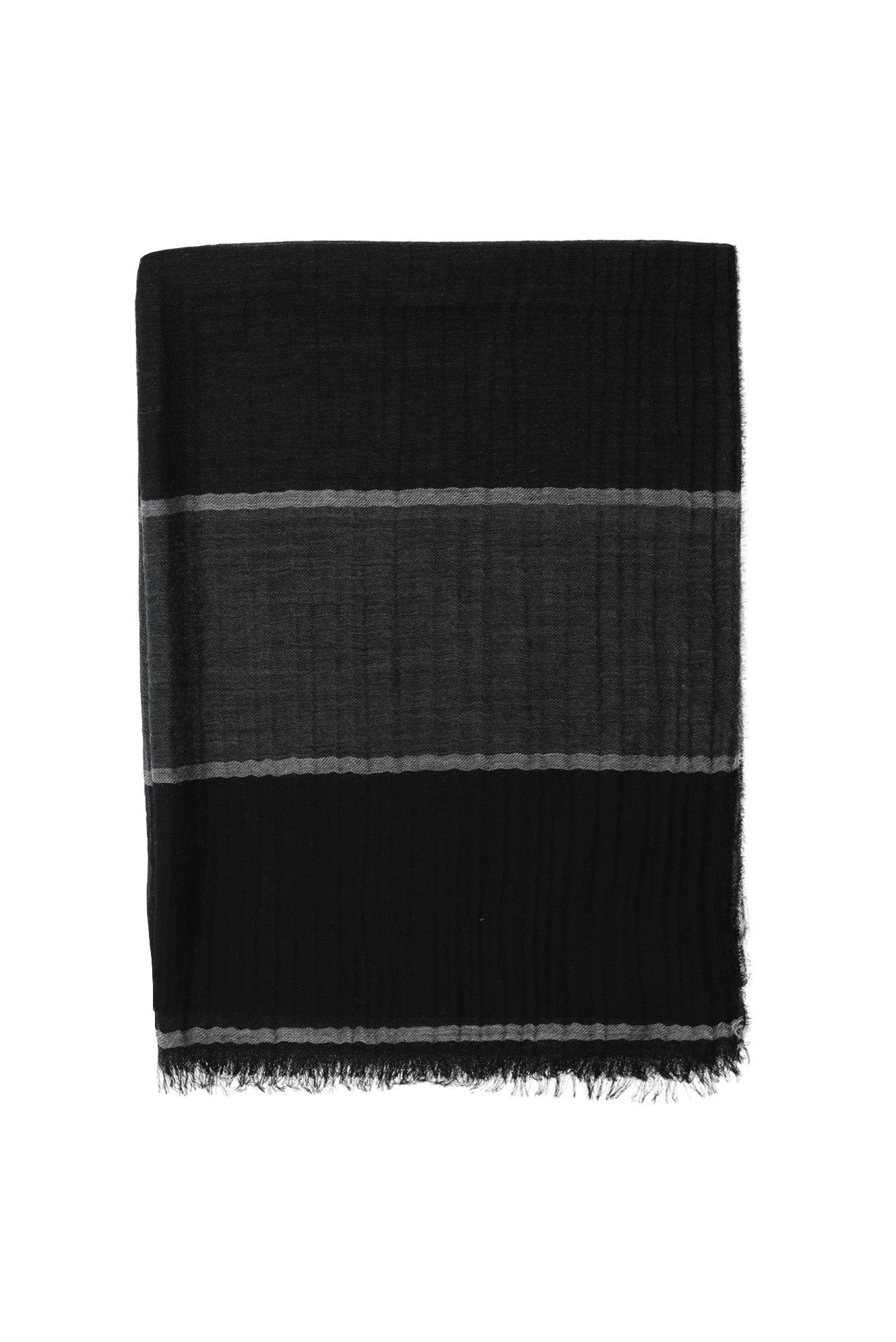 Siyah İtalyan Kaşmir Çizgili Atkı ( 70X190 CM)