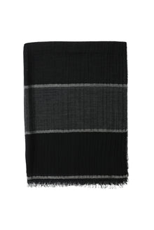 Siyah İtalyan Kaşmir Çizgili Atkı ( 70X190 CM)