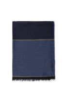 Koyu Mavi  İtalyan Kaşmir Çizgili Atkı ( 70X190 CM)