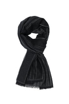 Koyu Antrasit İtalyan Yün/İpek Desenli Atkı (45X180 CM)