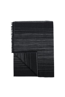 Koyu Antrasit İtalyan Yün/İpek Desenli Atkı (45X180 CM)