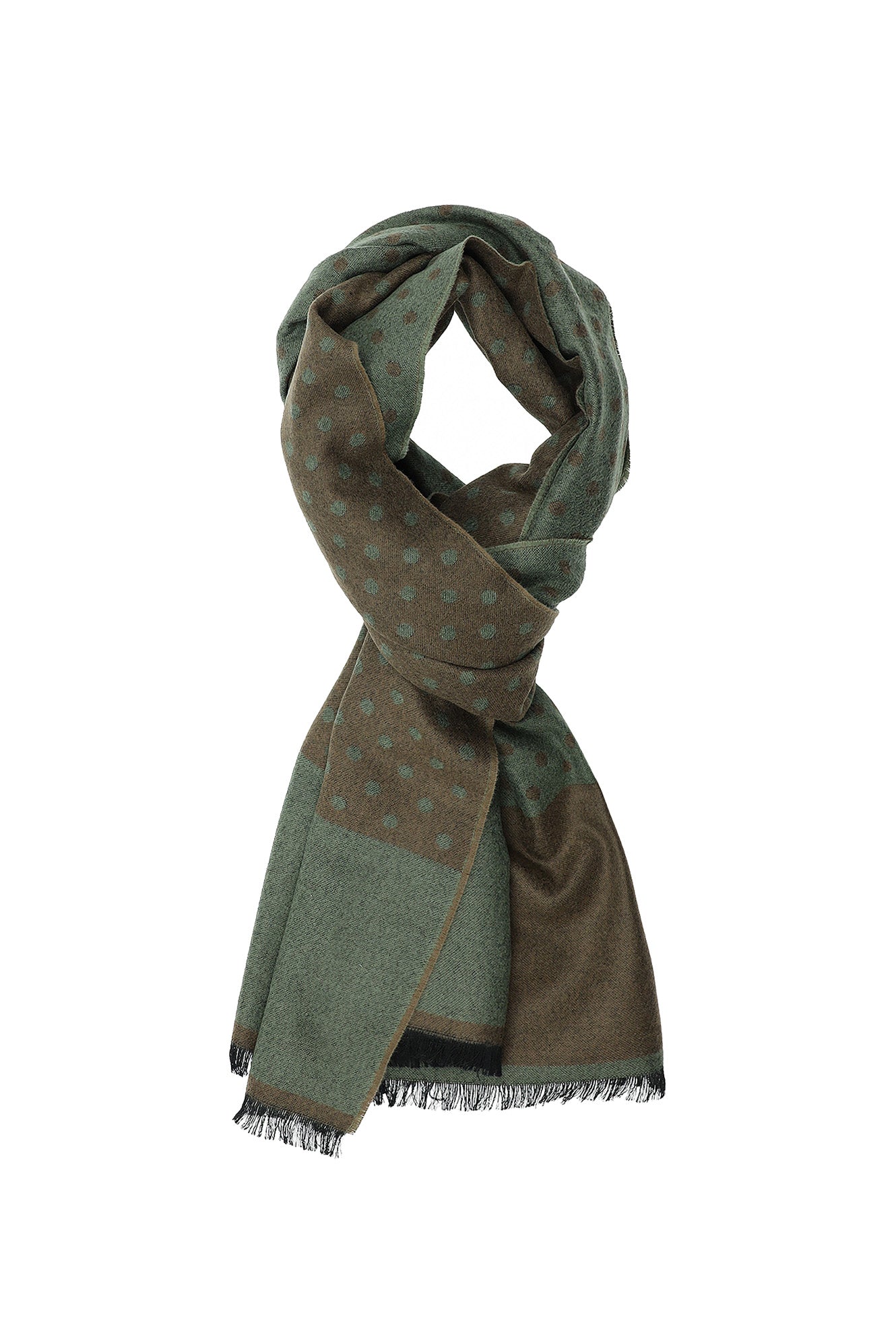 Koyu Kahve İtalyan Yün/İpek Desenli Atkı (45X180 CM)