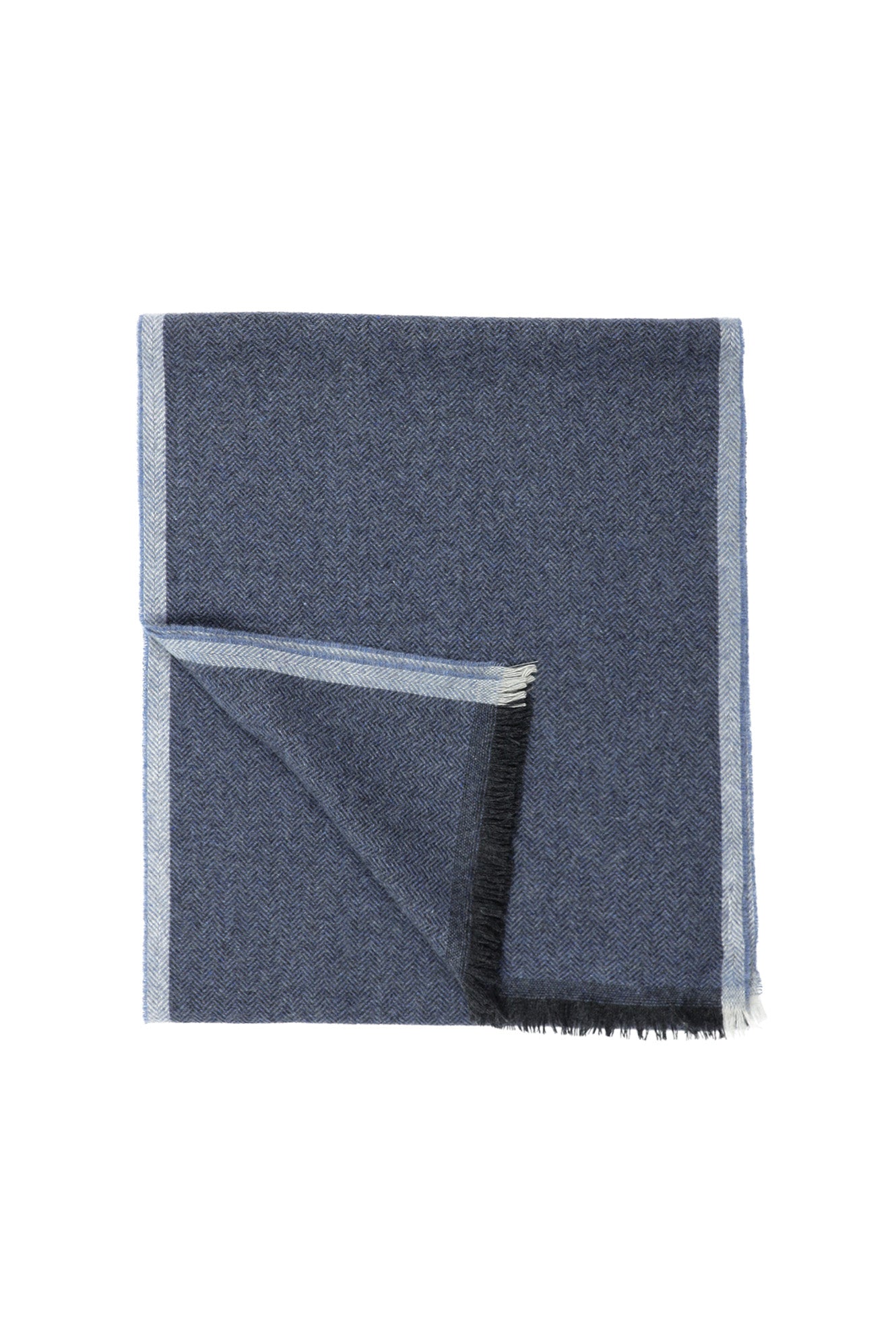 Açık Lacivert İtalyan Kaşmir Düz Atkı (37X180 CM)