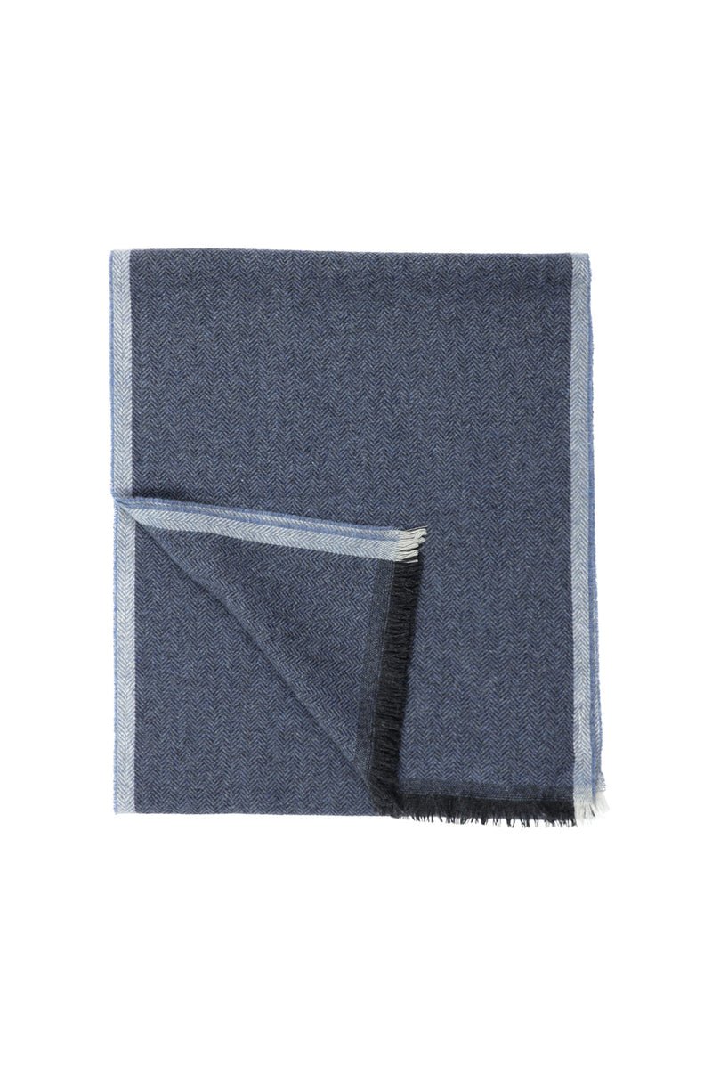 Açık Lacivert İtalyan Kaşmir Düz Atkı (37X180 CM)