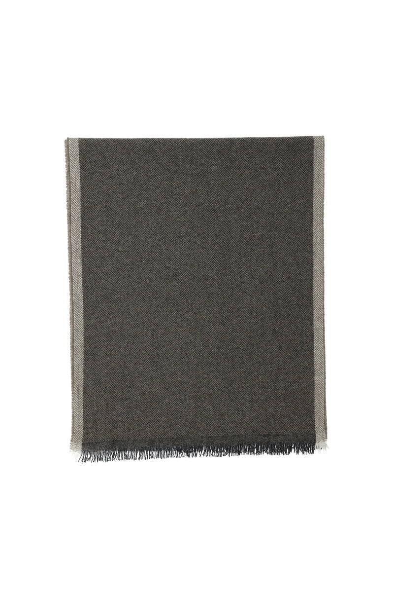 Açık Antrasit İtalyan Kaşmir Düz Atkı (37X180 CM)