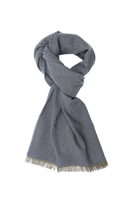 Açık Lacivert İtalyan Kaşmir Düz Atkı (37X180 CM)