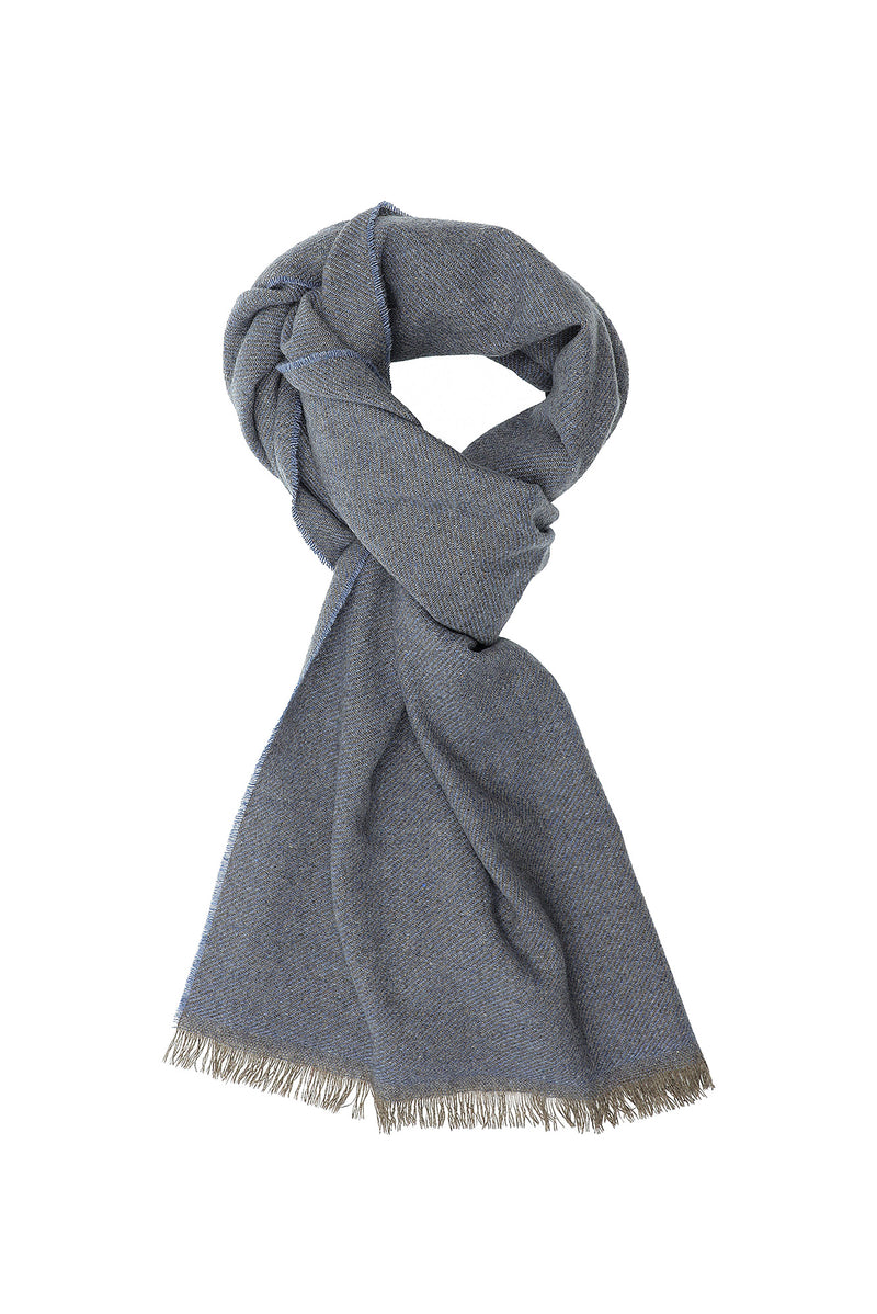 Açık Lacivert İtalyan Kaşmir Düz Atkı (37X180 CM)