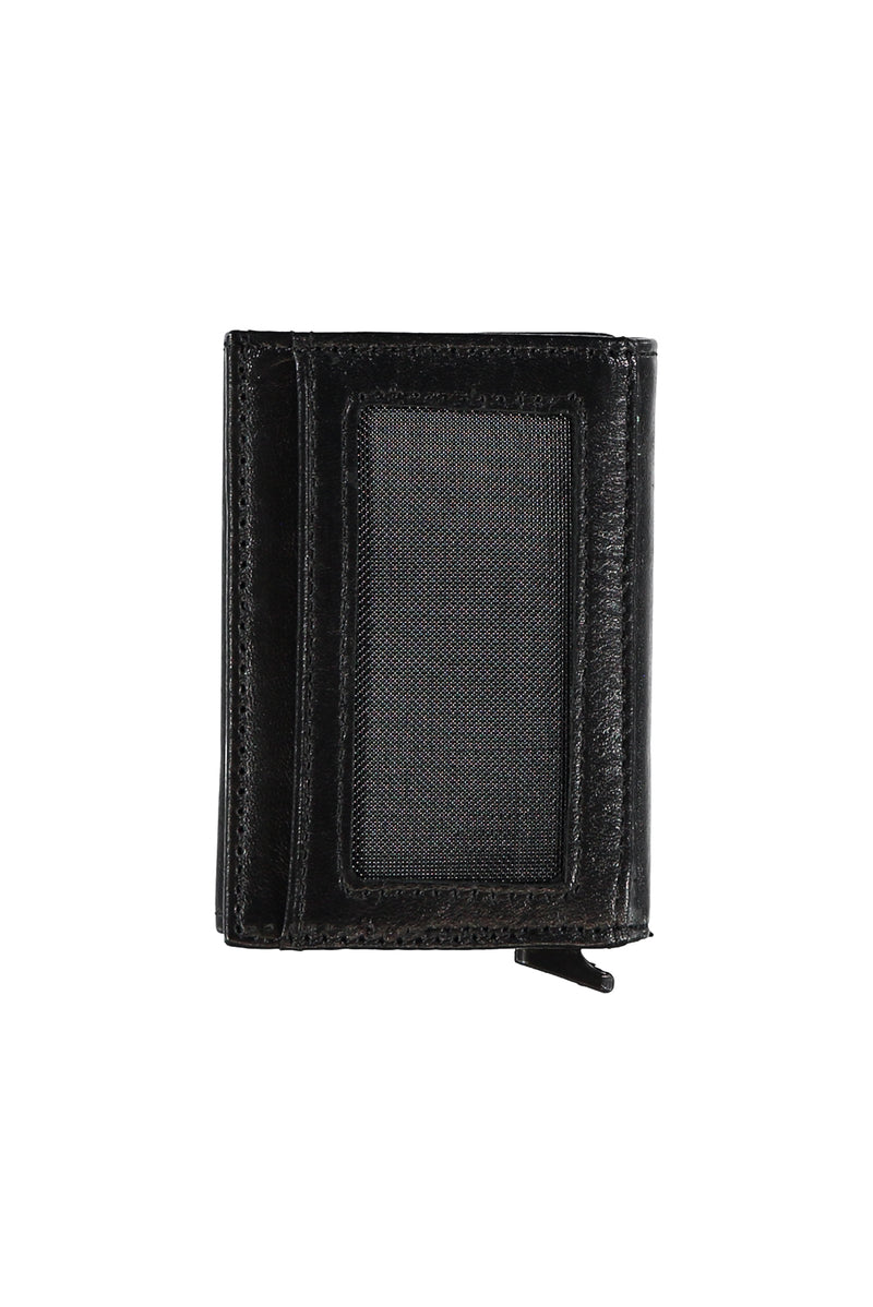 Siyah Mekanizmalı Deri Cüzdan