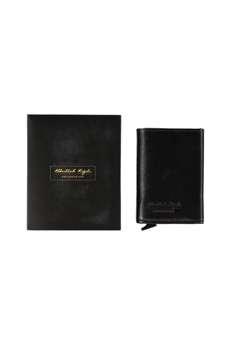 Siyah Mekanizmalı Deri Cüzdan