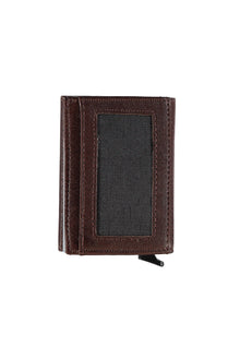 Koyu Kahve Mekanizmalı Deri Cüzdan