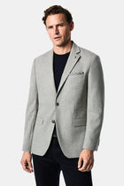 Orta Gri 4 Drop Relaxed Fit Rahat Kesim Yünlü Mono Yaka Klasik Ceket