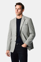 Orta Gri 4 Drop Relaxed Fit Rahat Kesim Yünlü Mono Yaka Klasik Ceket