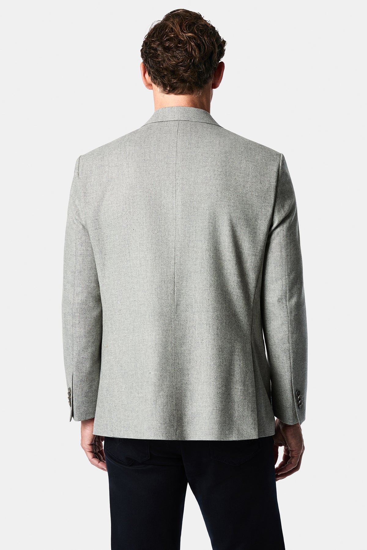 Orta Gri 4 Drop Relaxed Fit Rahat Kesim Yünlü Mono Yaka Klasik Ceket