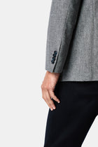 Açık Lacivert 4 Drop Relaxed Fit Rahat Kesim Yünlü Mono Yaka Klasik Ceket