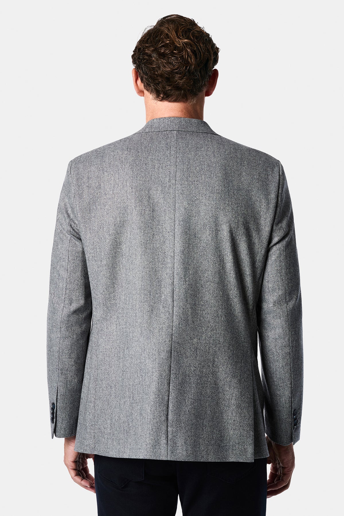 Açık Lacivert 4 Drop Relaxed Fit Rahat Kesim Yünlü Mono Yaka Klasik Ceket