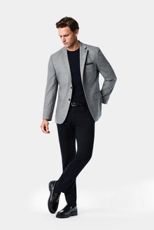 Açık Lacivert 4 Drop Relaxed Fit Rahat Kesim Yünlü Mono Yaka Klasik Ceket