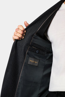 Koyu Antrasit 4 Drop Relaxed Fit Mono Yaka Balıksırtı Yünlü Klasik Ceket