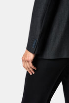 Koyu Antrasit 4 Drop Relaxed Fit Mono Yaka Balıksırtı Yünlü Klasik Ceket