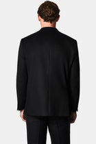 Siyah 4 Drop Relaxed Fit Rahat Kesim %100 Yün Mono Yaka Klasik Ceket