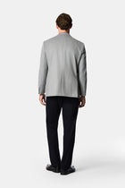 Açık Gri 4 Drop Relaxed Fit Rahat Kesim %100 Yün Mono Yaka Klasik Ceket