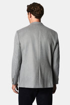 Açık Gri 4 Drop Relaxed Fit Rahat Kesim %100 Yün Mono Yaka Klasik Ceket