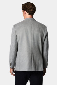 Açık Gri 4 Drop Relaxed Fit Rahat Kesim %100 Yün Mono Yaka Klasik Ceket
