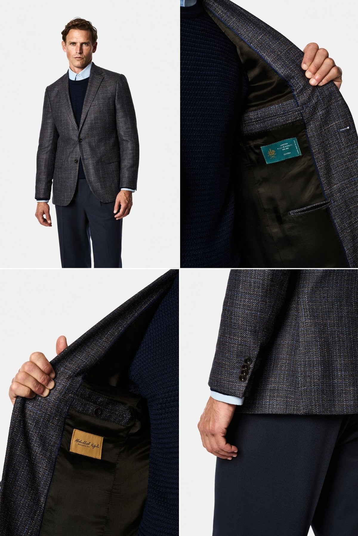 Mavi 6 Drop Regular Fit Standart Kesim İpek Yün Karışımlı Mono Yaka Desenli İtalyan Klasik Ceket