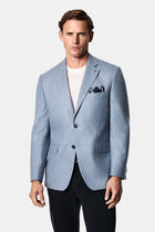 Mavi 4 Drop Relaxed Fit Mono Yaka Mikro Desen Yün Klasik Ceket