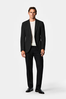 Koyu Antrasit 7 Drop Slim Fit Dar Kesim Yün Karışımlı Mono Yaka Desenli Spor İtalyan Ceket